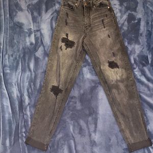 High Rise Black Mom Jeans